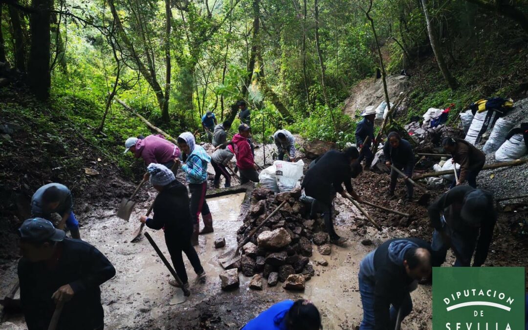 Se desarrolla limpieza en el nacimiento de agua, en la comunidad de Buena Vista, Esquipulas Palo Gordo.